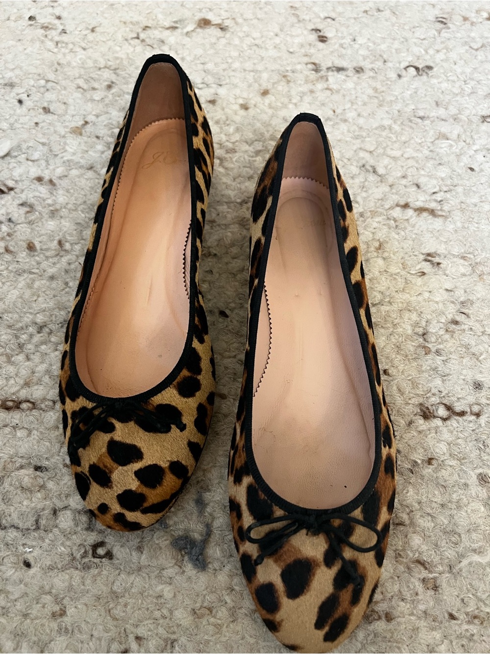 J. Crew Leopard-Print Ballet Flats in Tan and Black